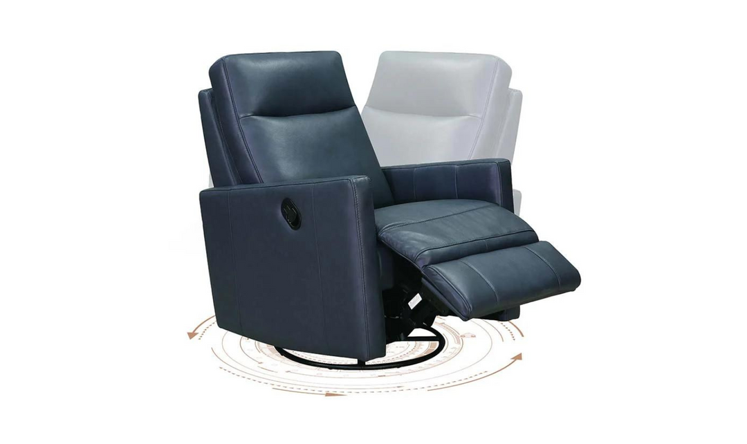 Ashby Manual Swivel Rocker Leather Recliner Chair