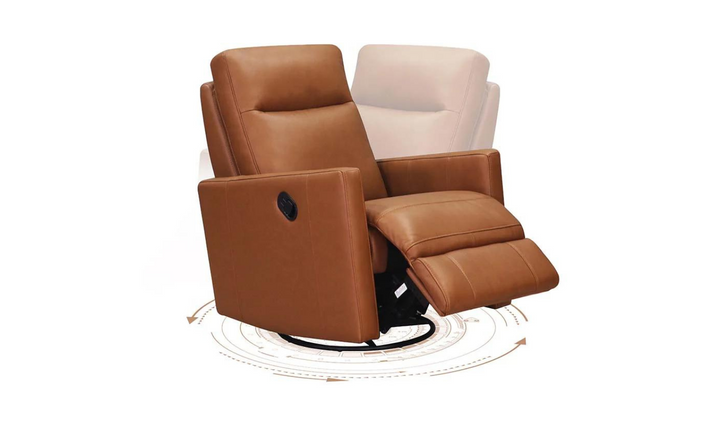 Ashby Manual Swivel Rocker Leather Recliner Chair