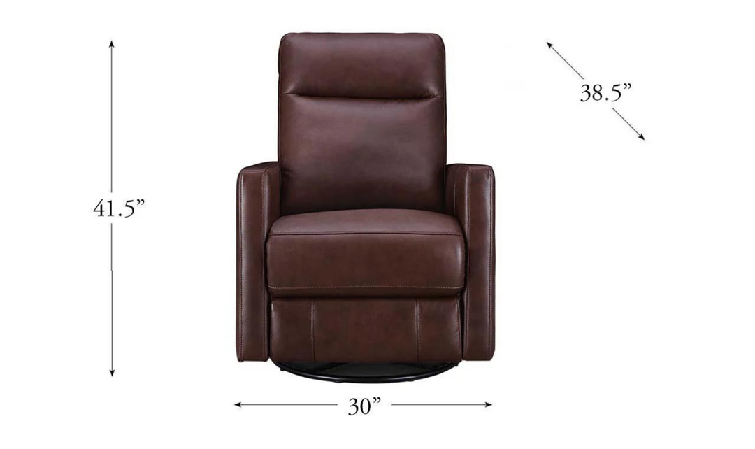 Ashby Manual Swivel Rocker Leather Recliner Chair