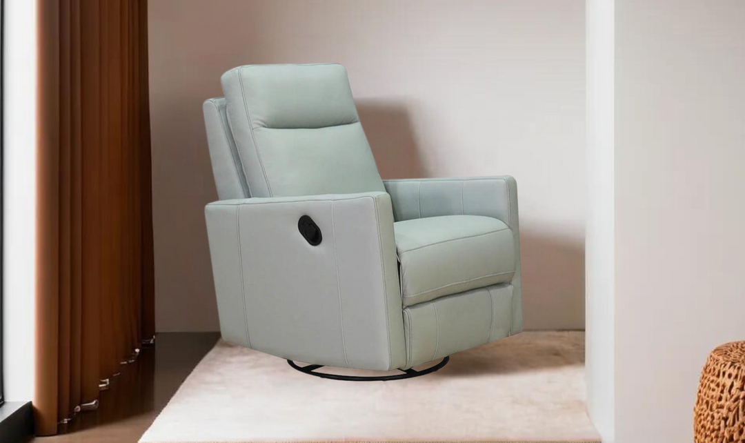 Ashby Manual Swivel Rocker Leather Recliner Chair