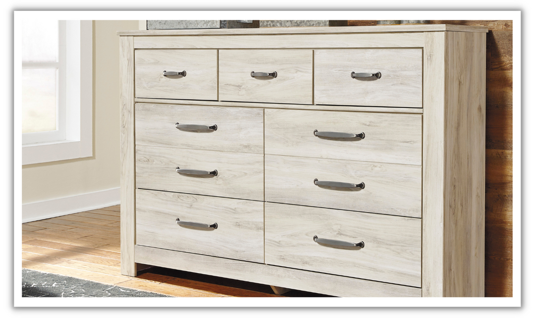 Ashley Bellaby 7 Drawer Bedroom Dresser in Whitewash-Leahyco