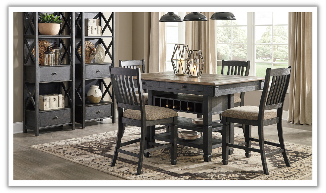 Ashley Bolanburg Counter Height 4-Seater Dining Set with 4 Drawers-Leahyco