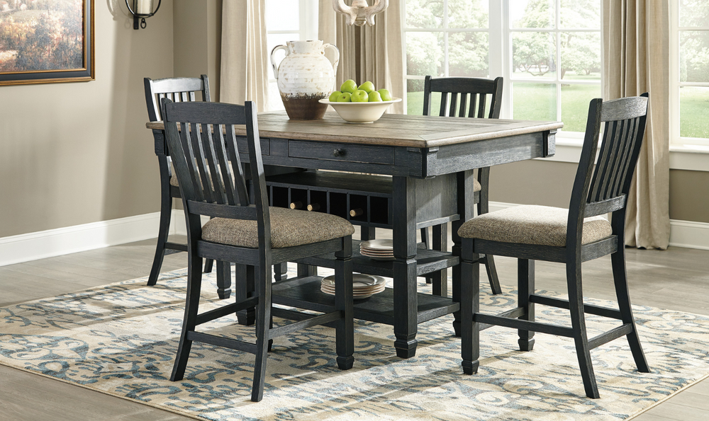 Ashley Bolanburg Counter Height 4-Seater Dining Set with 4 Drawers-Leahyco