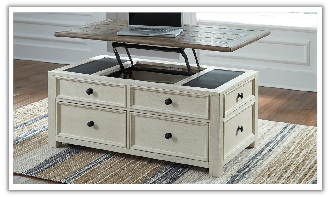 Ashley  Bolanburg Lift Top Coffee Table with 4 Drawers-Leahyco