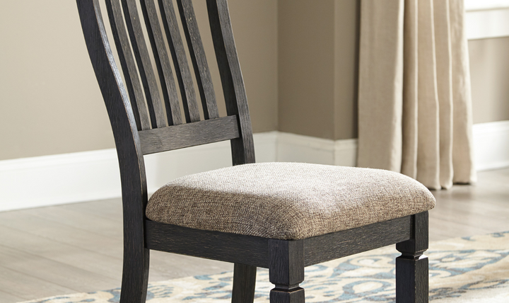 Ashley Bolanburg Upholstered Dining Side Chair in Textured Black Finish-Leahyco 