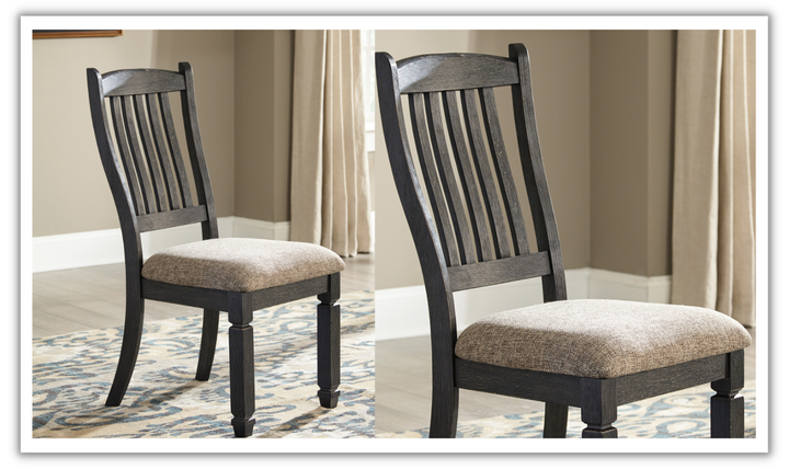 Ashley Bolanburg Upholstered Dining Side Chair in Textured Black Finish-Leahyco 