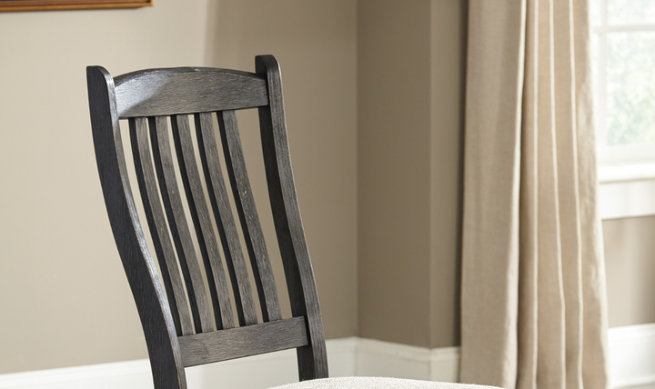 Ashley Bolanburg Upholstered Dining Side Chair in Textured Black Finish-Leahyco 