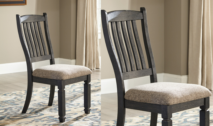 Ashley Bolanburg Upholstered Dining Side Chair in Textured Black Finish-Leahyco 