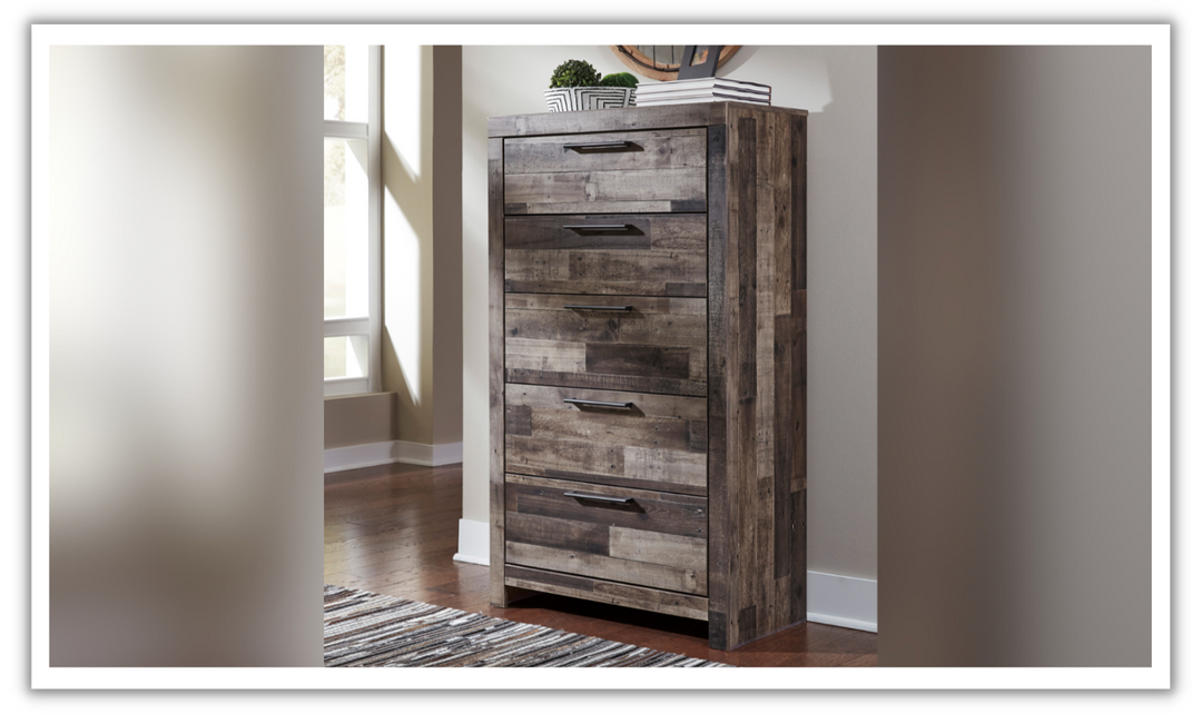 Ashley Derek 5 Drawer Multi Gray Chest-Leahyco 