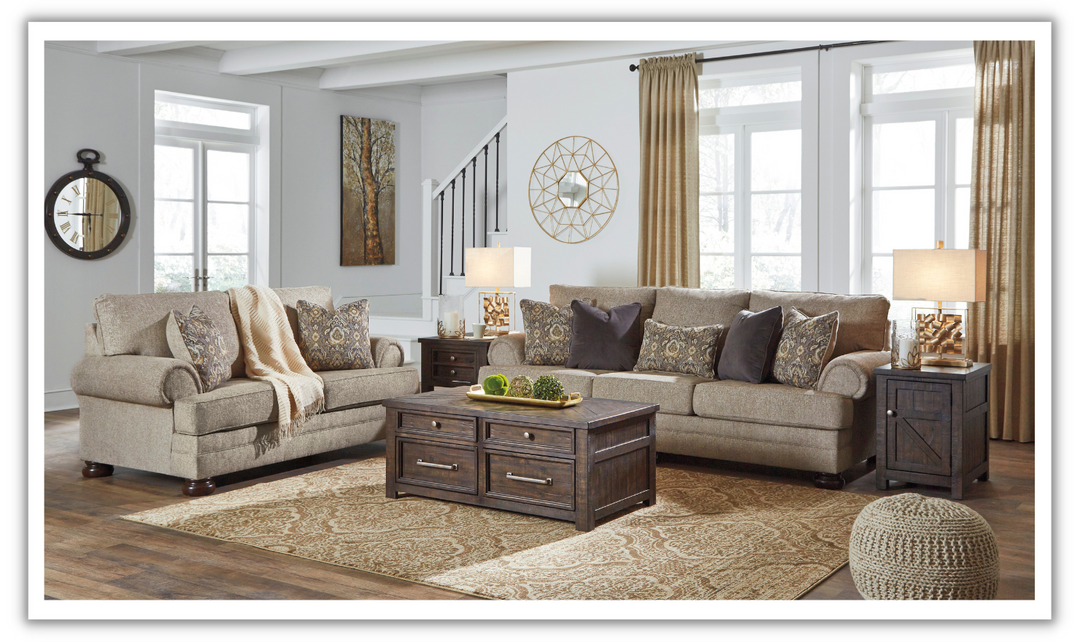 Ashley  Kananwood Oatmeal Fabric Living Room Set-Leahyco