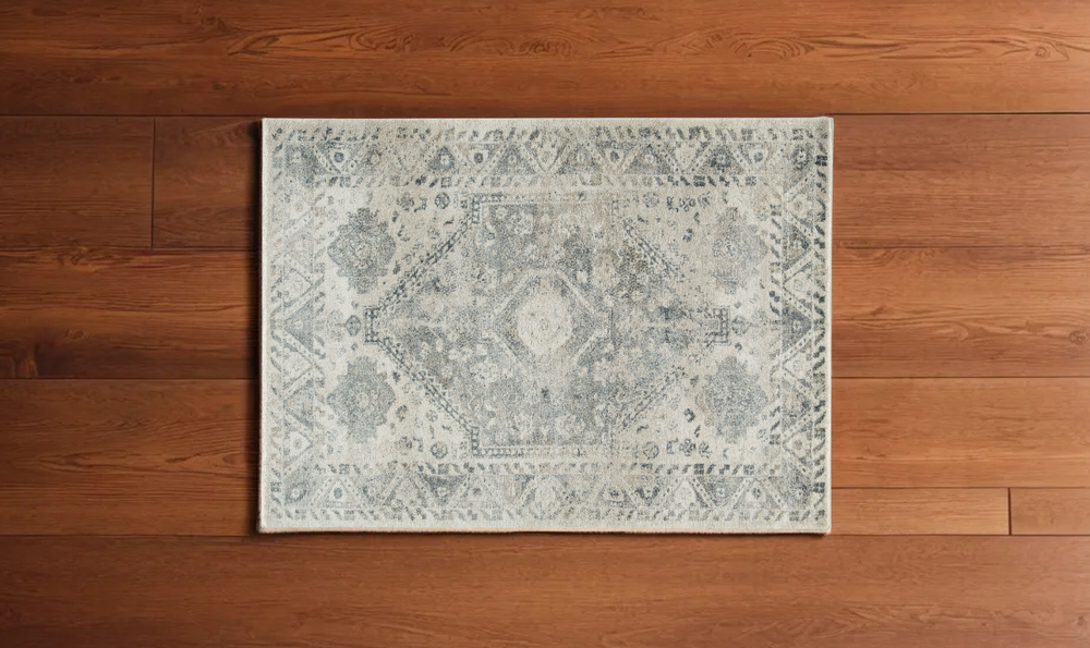 Ashley  Precia Traditional Medium Rug in Gray and Cream-Leahyco 