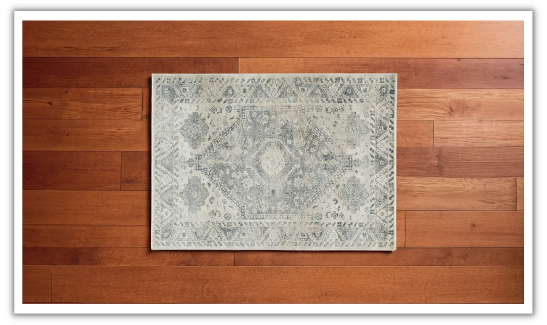 Ashley  Precia Traditional Medium Rug in Gray and Cream-Leahyco 