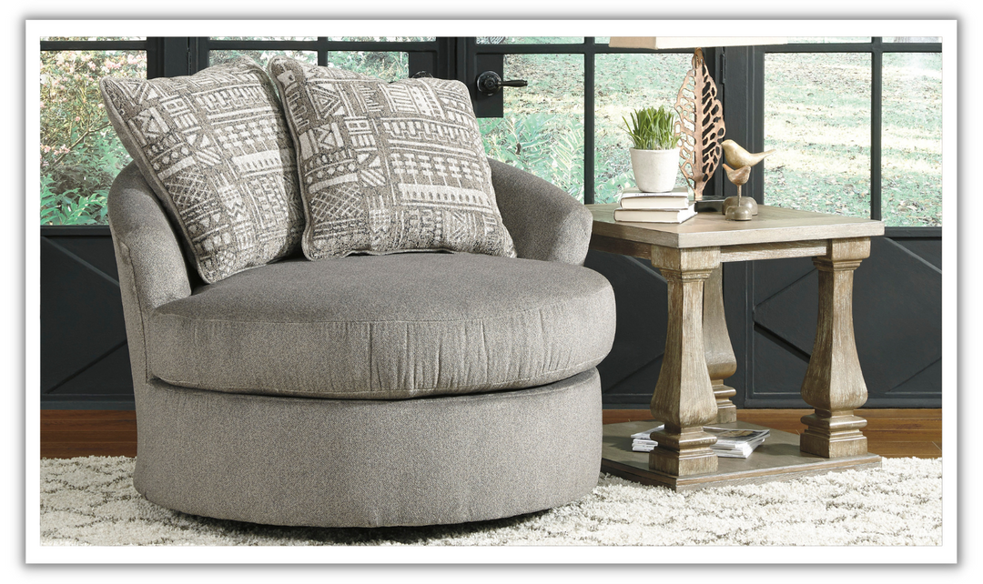 Soletren Swivel Fabric Accent Chair-Leahyco