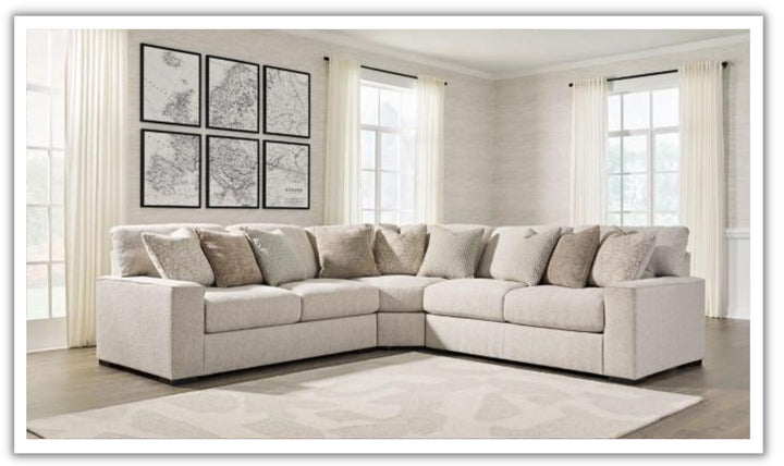 Modern Heritage Ballyton (3Pcs / 4Pcs) L-Shape Fabric Sectional Sofa in Sand