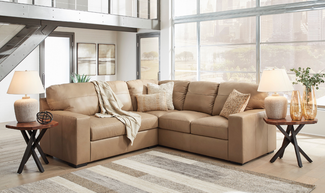 Bandon Leather 2-Piece Sectional in Toffee