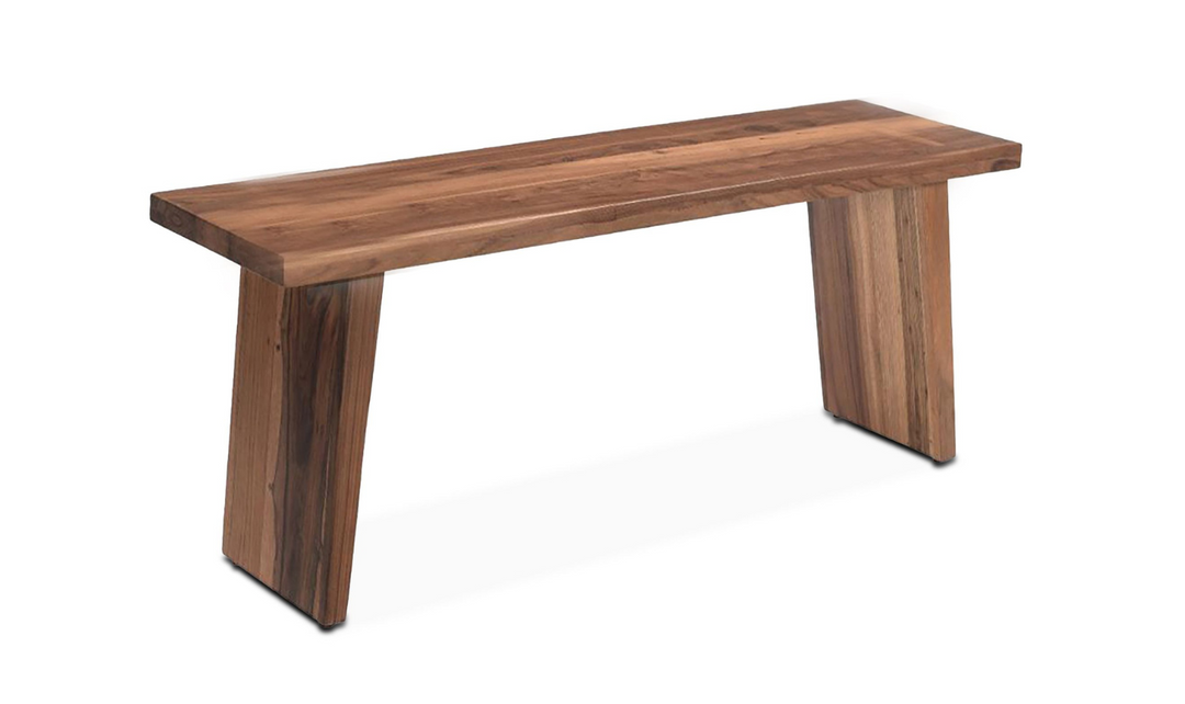 HTD Barcelona Brown Rectangle Wooden Bench with Natural Finish- Leahyco