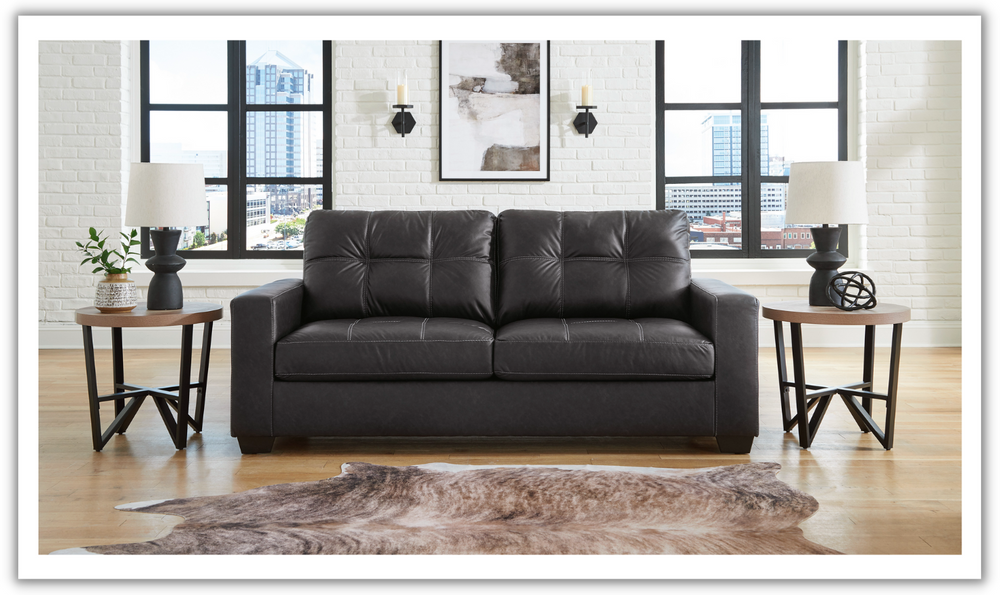 Barlin Mills Queen Sofa Sleeper in Faux Leather-Leahyco