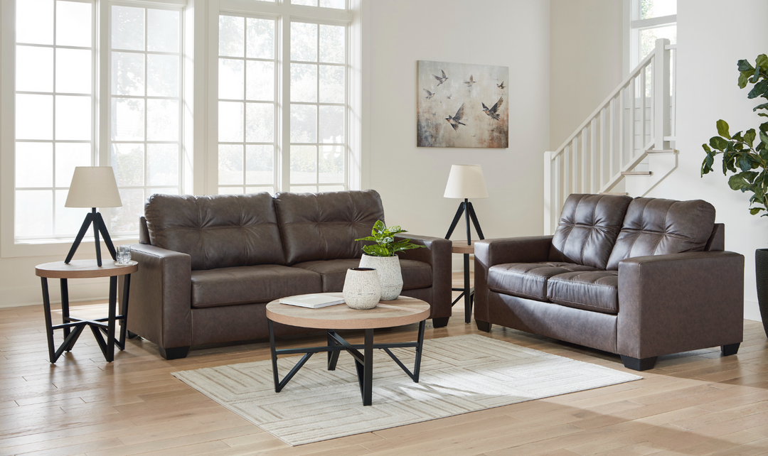 Barlin Mills Queen Sofa Sleeper in Faux Leather-Leahyco