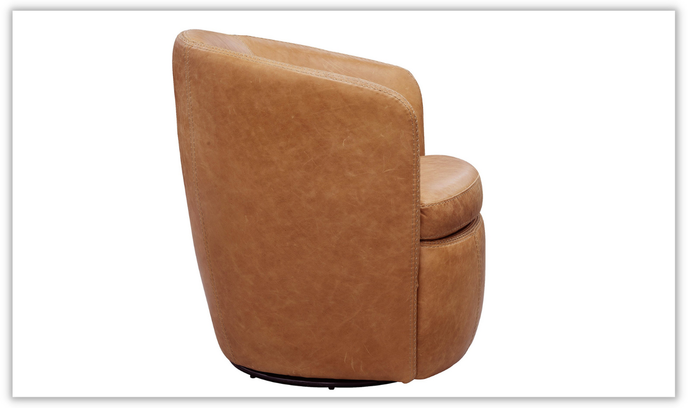 Barolo Leather Swivel Club Chair