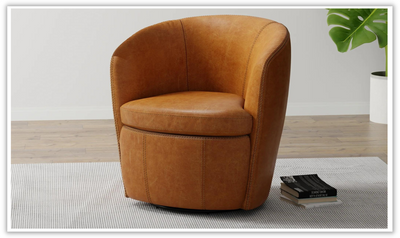 Barolo Leather Swivel Club Chair