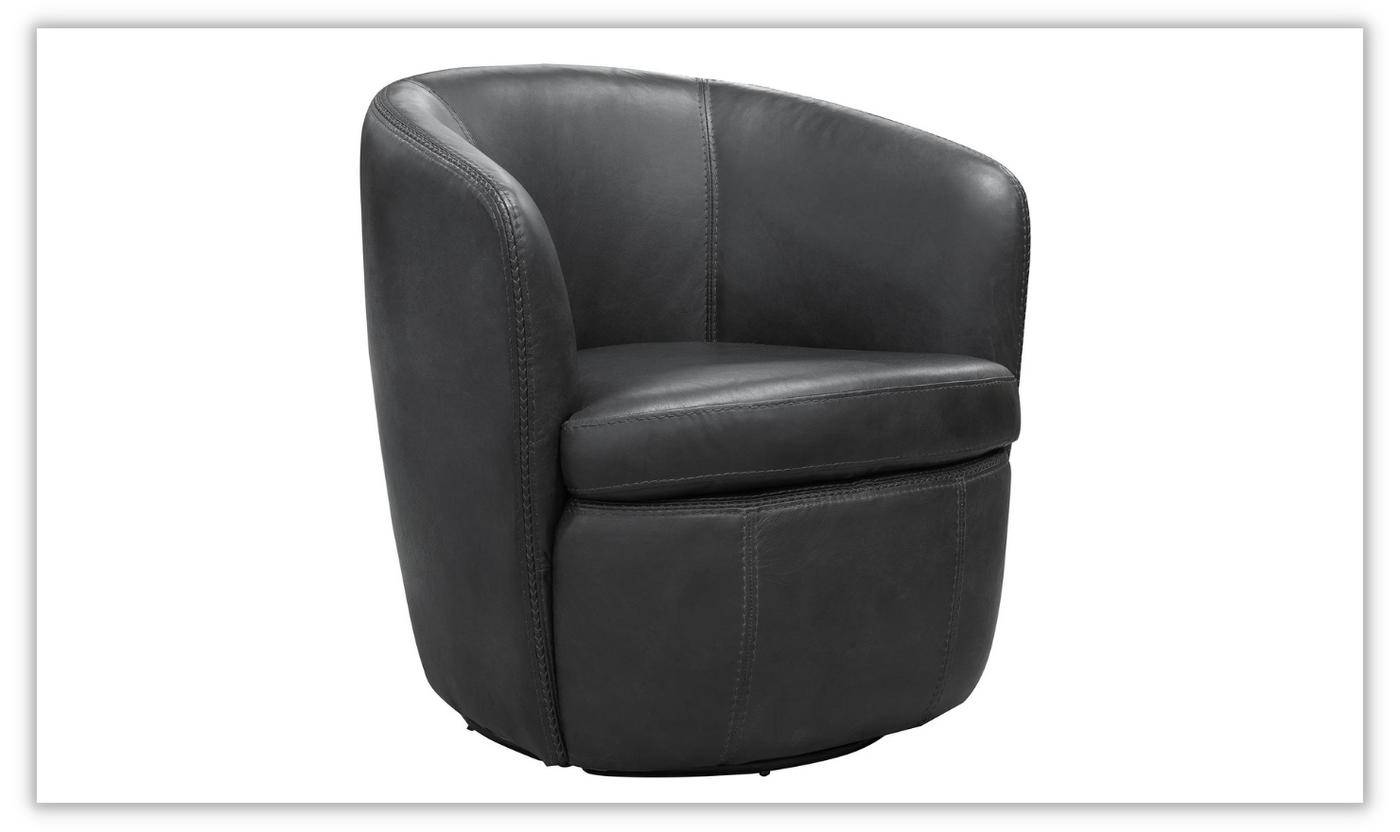 Barolo Leather Swivel Club Chair