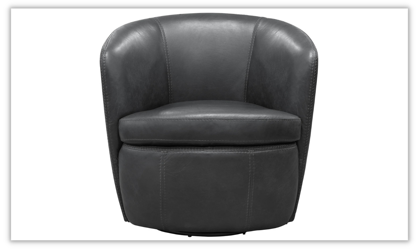 Barolo Leather Swivel Club Chair