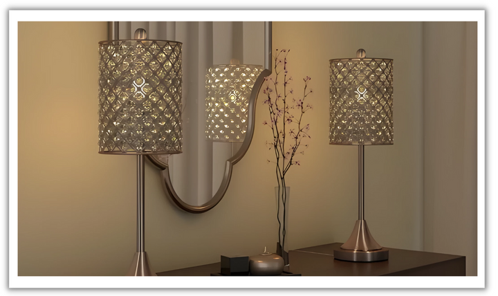 Bella 27" Bling Metal Table lamp (Set of 2)