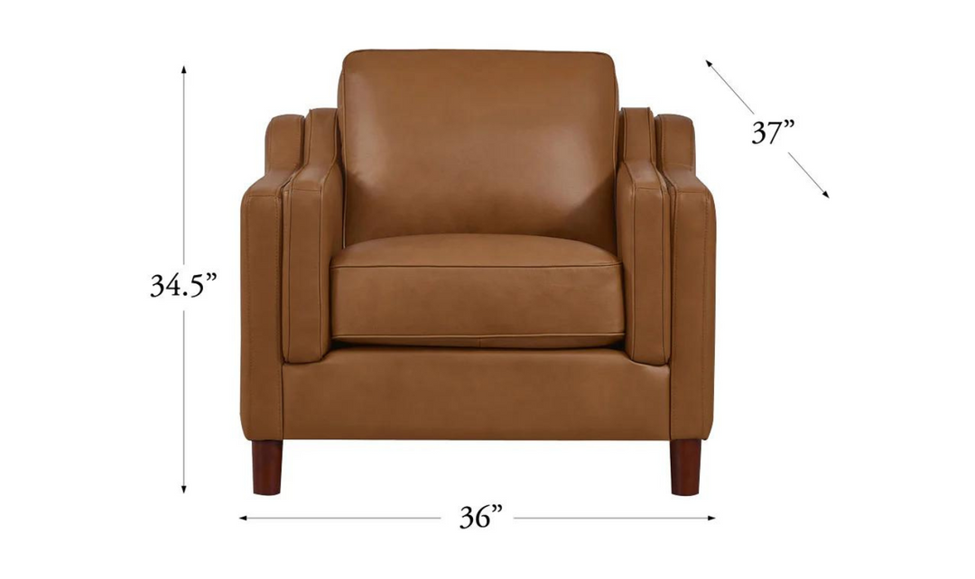 Bella Leather Chair With Cushion Back