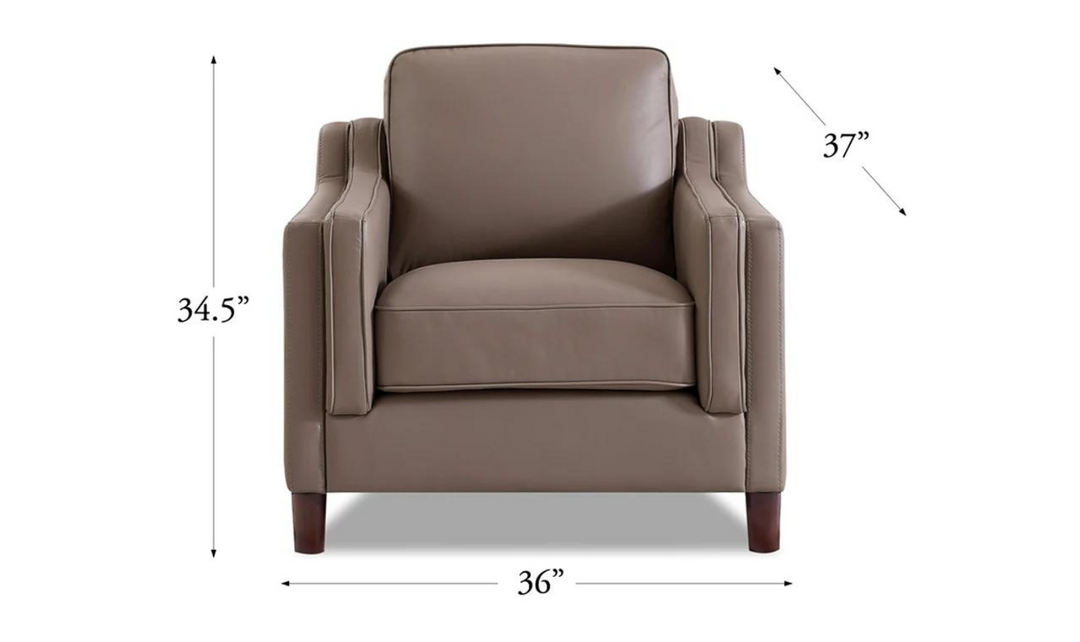 Bella Leather Chair With Cushion Back