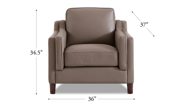 Bella Leather Chair With Cushion Back