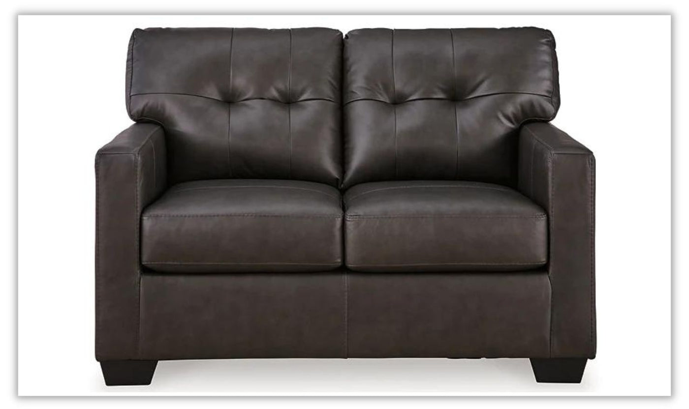 Belziani Leather Loveseat