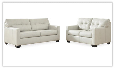 Belziani Leather Loveseat