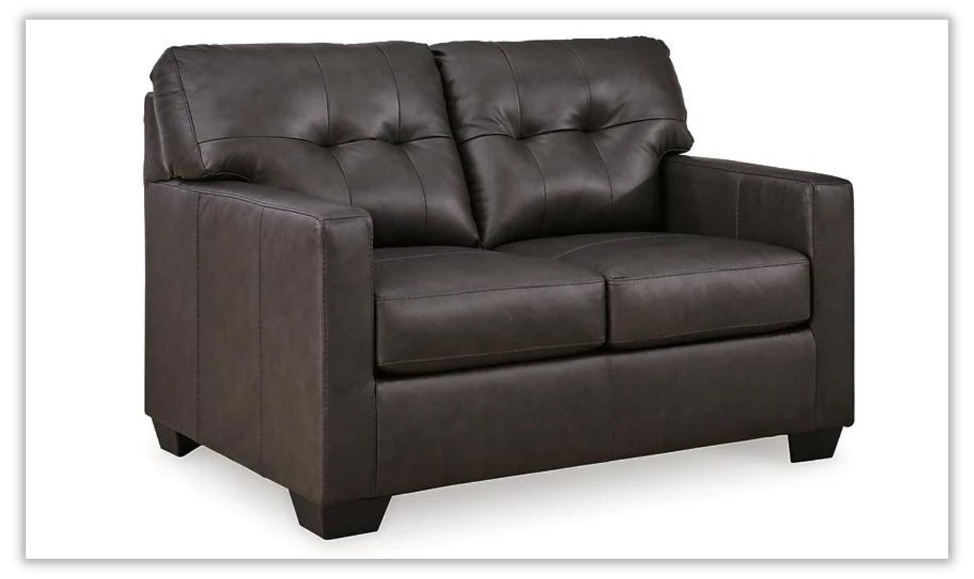 Belziani Leather Loveseat