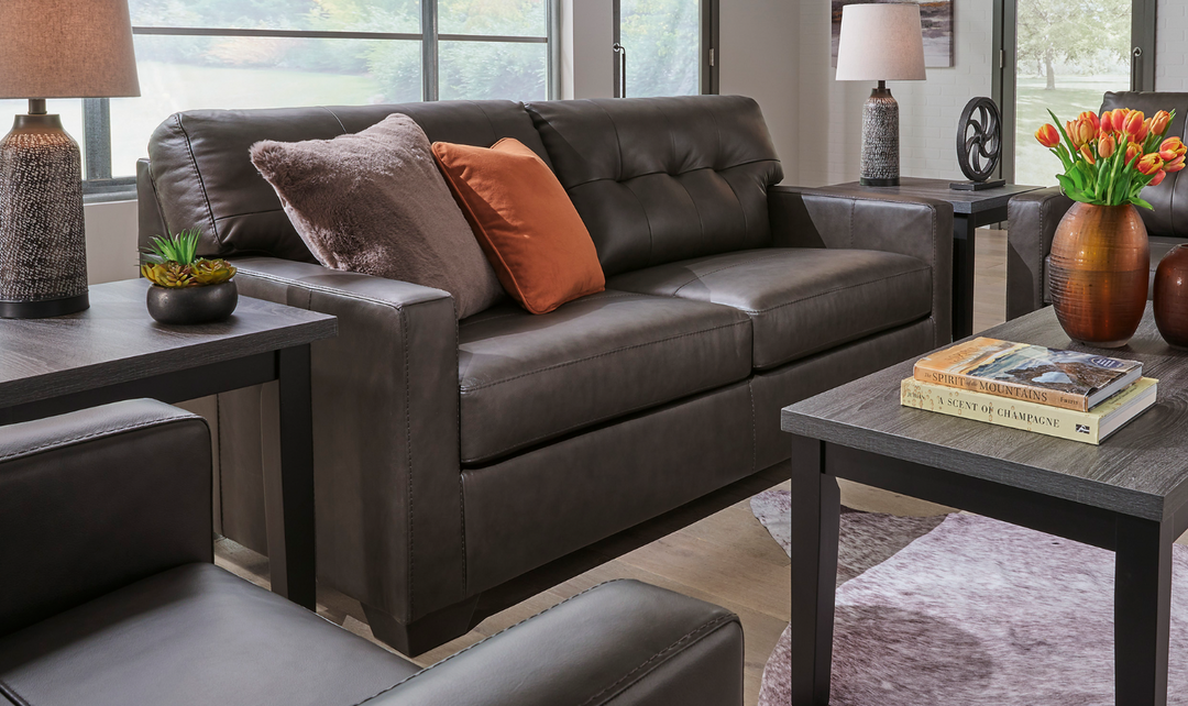 Modern Heritage Belziani 2-Seater Leather Sleeper Sofa (Full Size)