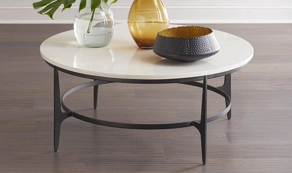  Bernhardt Avondale Round Cocktail Table With Adjustable Glides-Leahyco