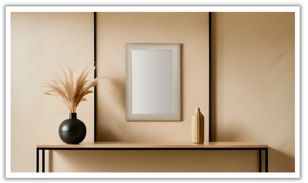 Bernhardt Axiom Mirror in Linear Gray Wood Frame-Leahyco