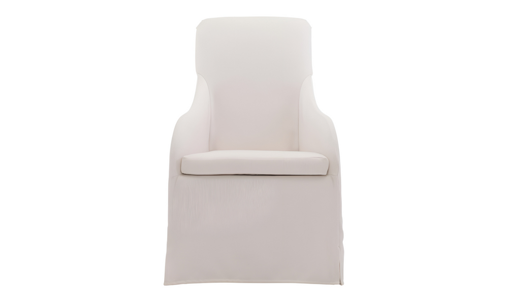 Bernhardt Bellair White Fabric Upholstered Plush Dining Chair-Leahyco