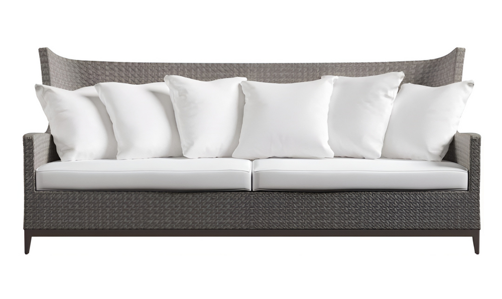 Bernhardt Captiva 3-Seater Fabric Outdoor Sofa In Pewter Gray-Leahyco