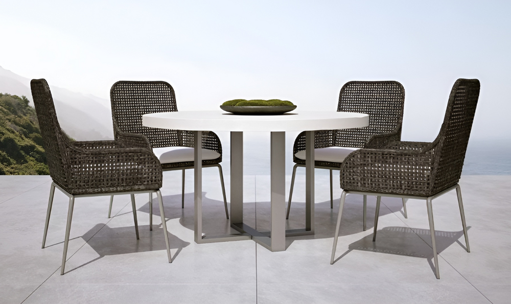 Bernhardt Del Mar Round Dining Table With Adjustable Glides-Leahyco