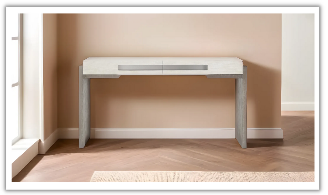 Bernhardt Foundations Rectangle Console Table with Two Tone Finish-Leahyco