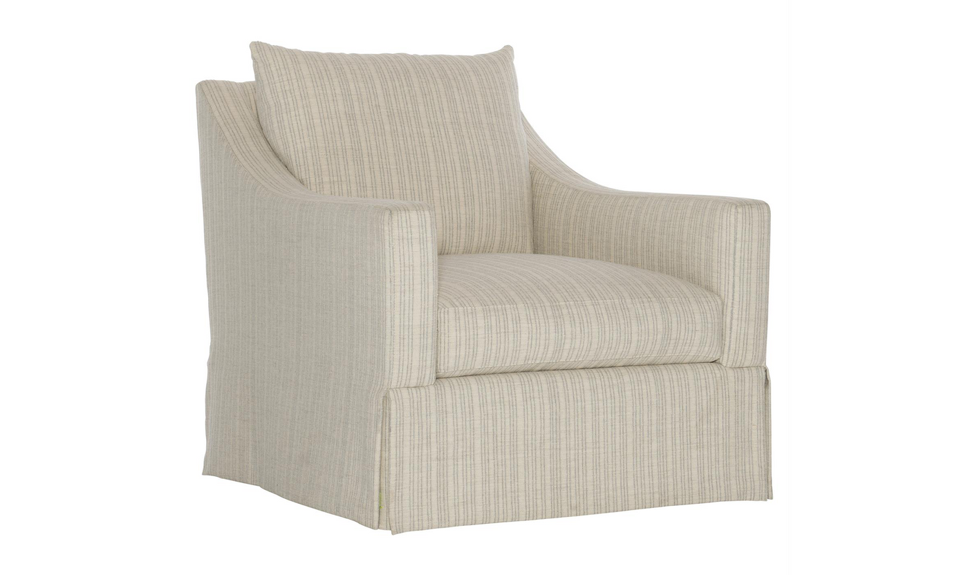 Bernhardt Grace Fabric Swivel Chair with Soft, Muted Palette