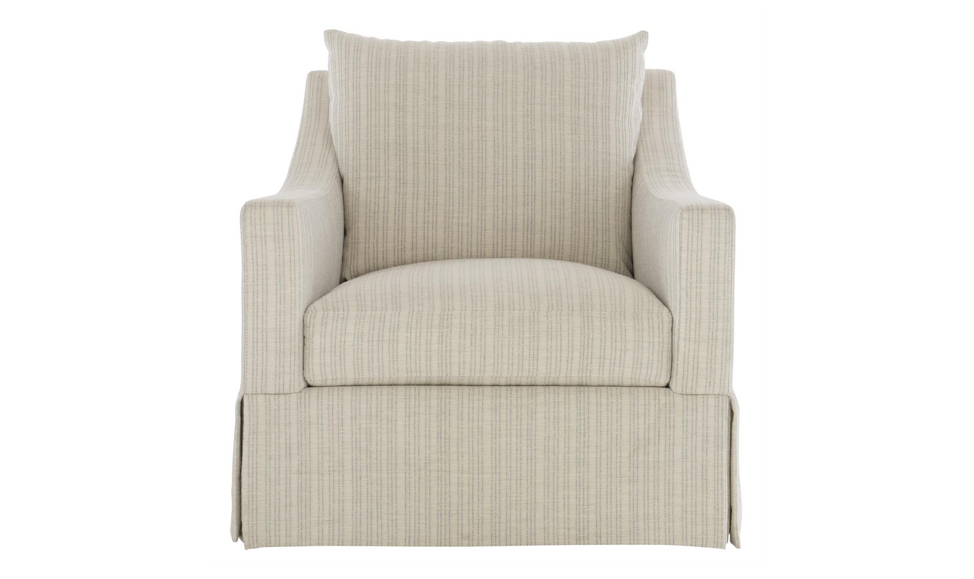 Bernhardt Grace Fabric Swivel Chair with Soft, Muted Palette