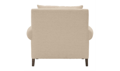 Bernhardt Isabella Fabric Chair with Rolled Arms and Wood Legs