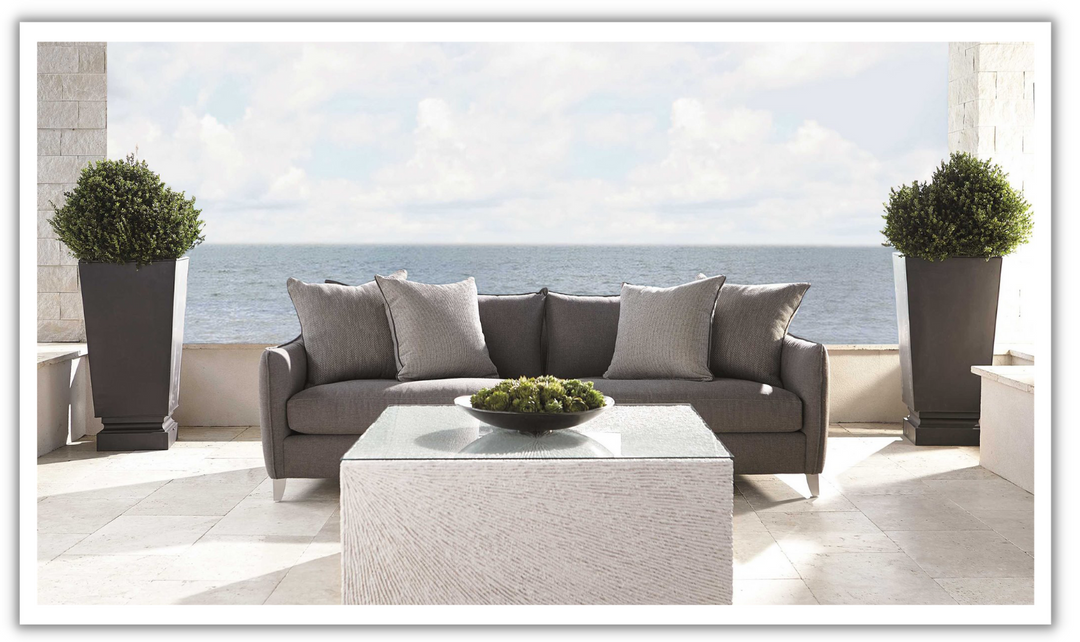 Bernhardt Monterey 2-Seater Fabric Outdoor Sofa in Gray-Leahyco