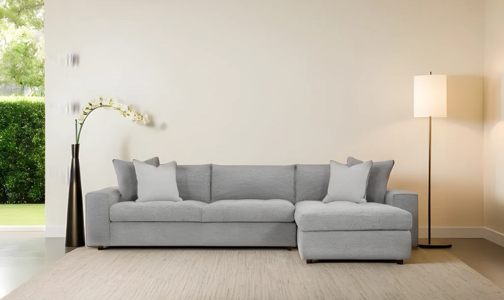 Bernhardt Nest L-shaped Fabric Sectional in Gray-Leahyco