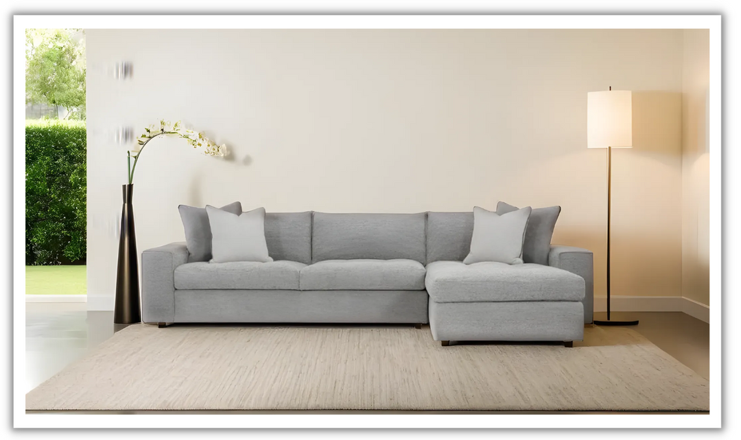 Bernhardt Nest L-shaped Fabric Sectional in Gray-Leahyco