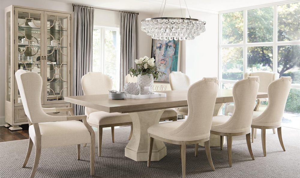 Bernhardt Santa Rectangle Barbara MDF + Faux Stone Dining Table-Leahyco