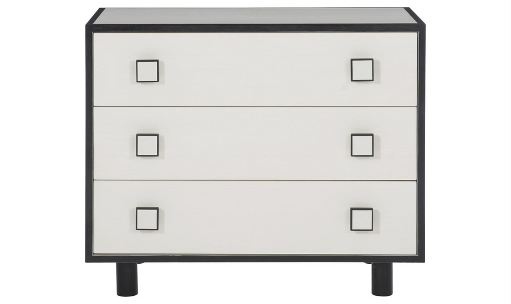 Bernhardt Silhouette 3-Drawers Nightstand in White-Leahyco