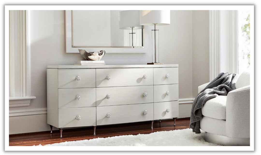 Bernhardt Silhouette Dresser with 8 Soft-Closing Drawers & Knob Handles-Leahyco