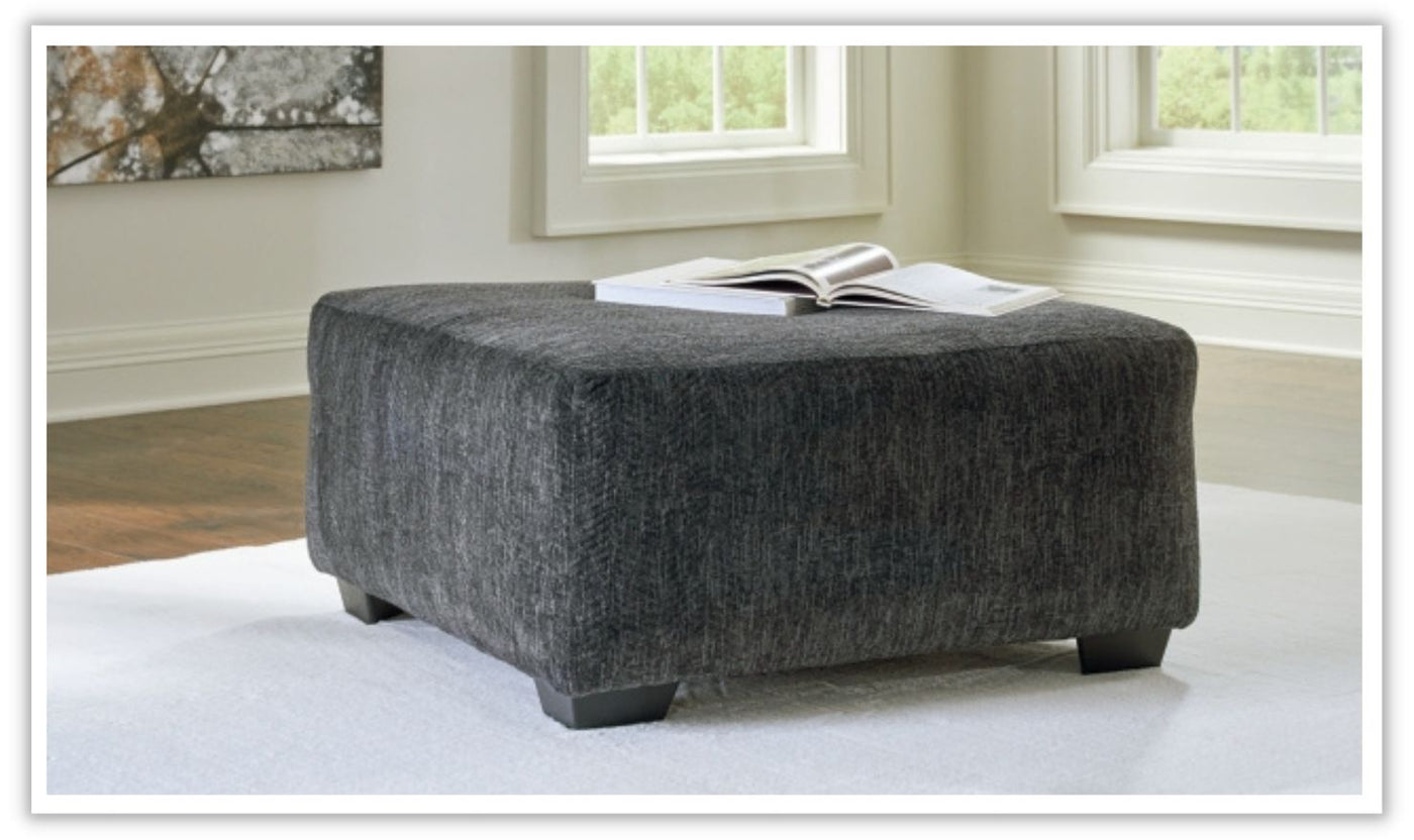 Biddeford Gray Fabric Oversized Accent Ottoman